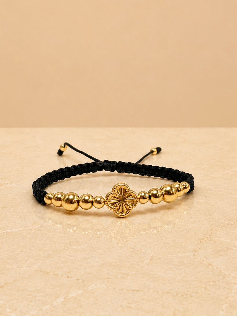 BRAZALETE VAN CLEEF GOLD NEGRO 6238 Oro laminado Luxus