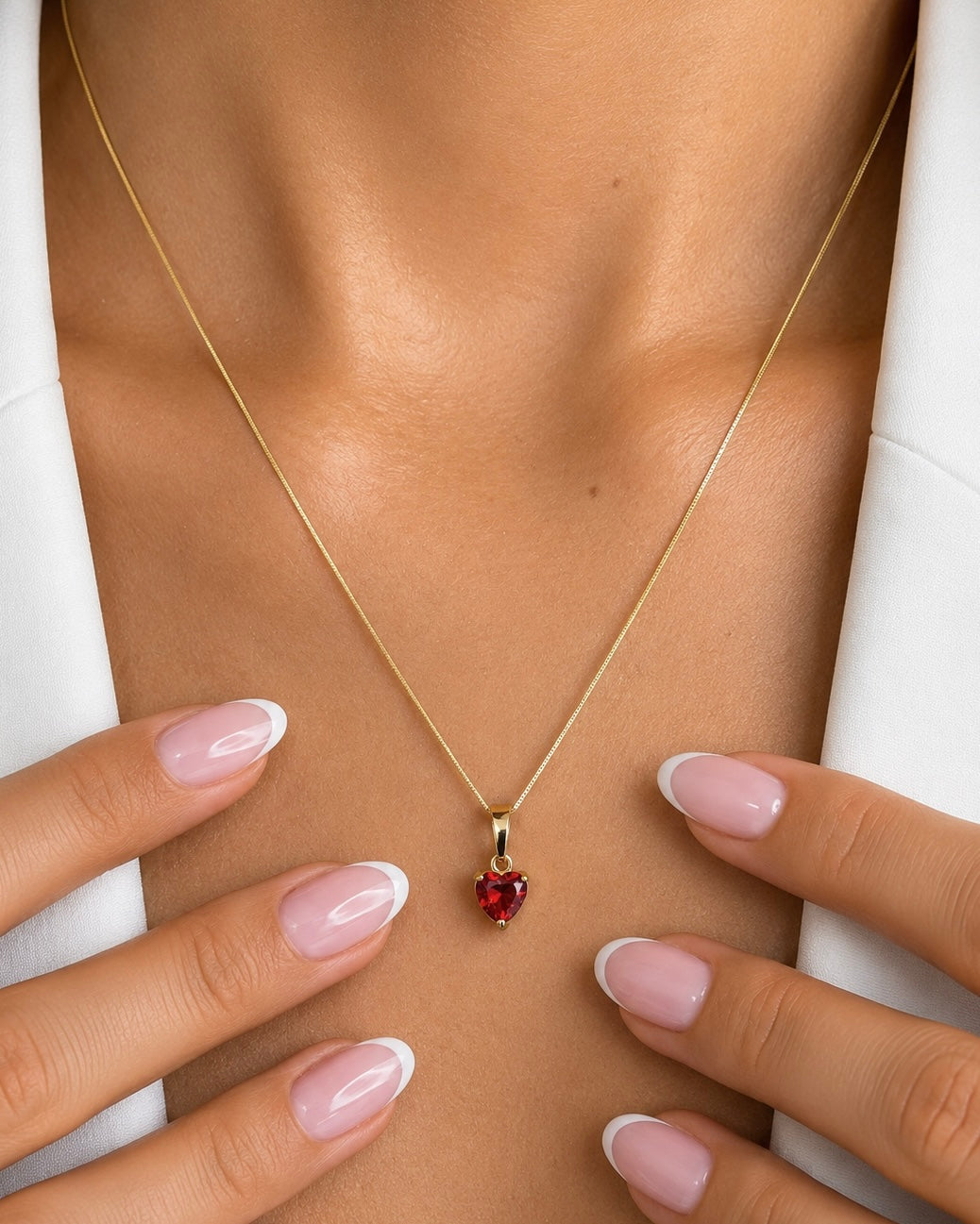 SET CADENA VENECIANA 45 CM + DIJE CORAZÓN OrolaminadoLuxus
