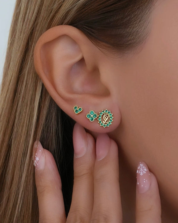 AHORRA EN SET ARETES LUZ ESMERALDA ID 4996