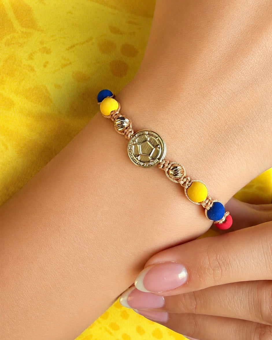 BRAZALETE COLOMBIA 5MM DIAMANTADO BEIG 6322 Oro laminado Luxus