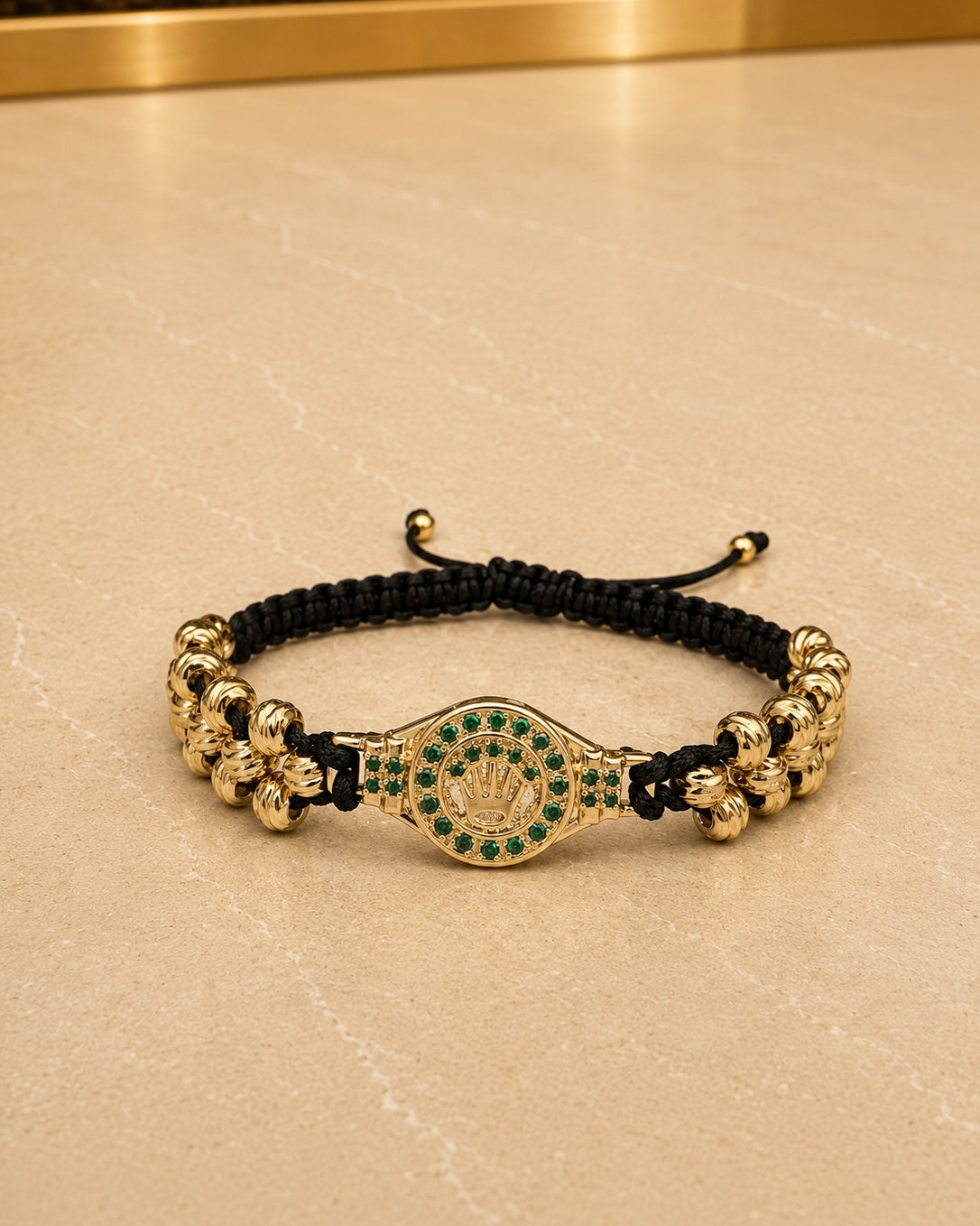 BRAZALETE ROLEX VERDE 4MM DIAMANTADO 6372 Oro laminado Luxus