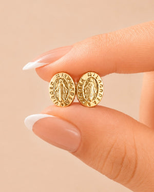 TOPO VIRGEN DE GUADALUPE CON ROSCA DE SEGURIDAD 6392 Oro laminado Luxus