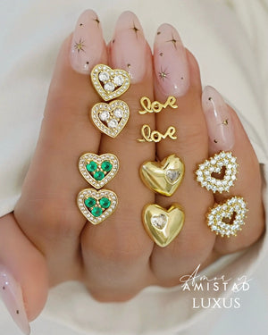 ARETES BE LOVE OrolaminadoLuxus