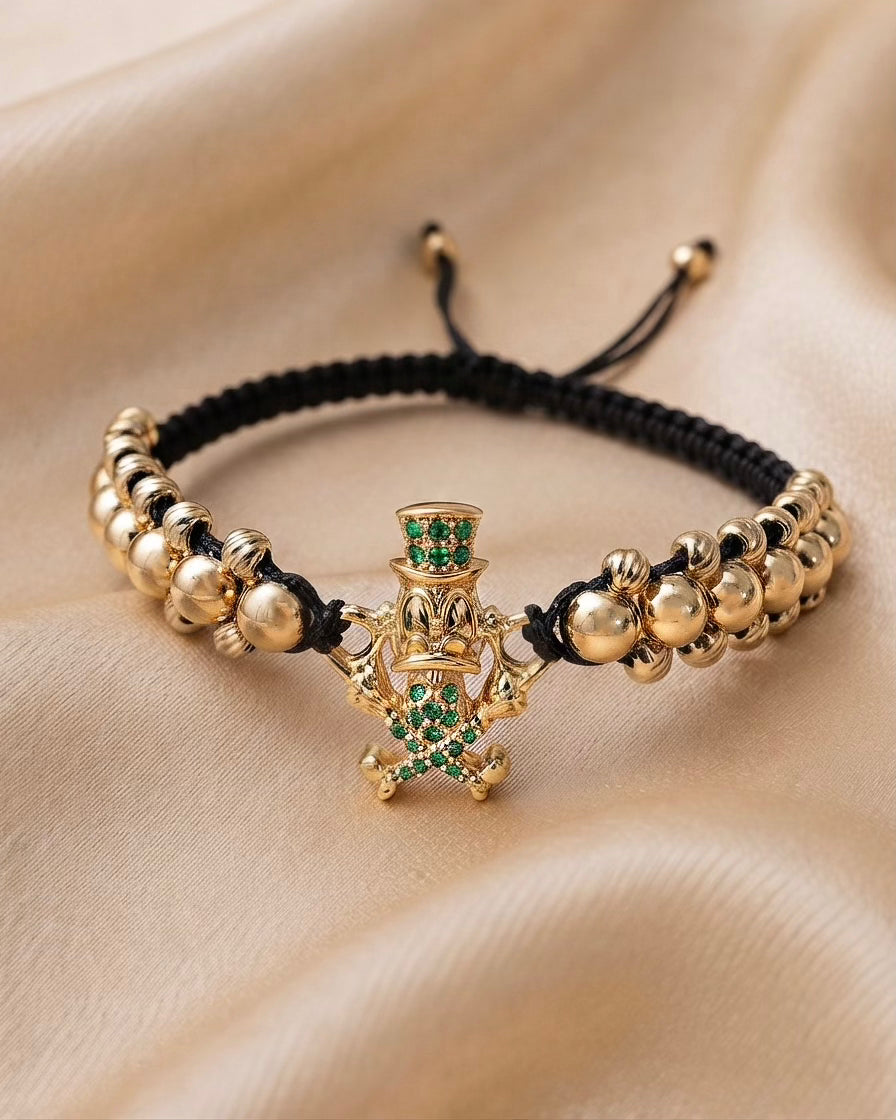 BRAZALETE TIO RICO VERDE ESMERALDA 3MM DIAMANTADO 6397 Oro laminado Luxus