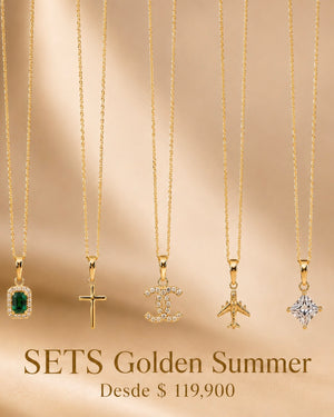 SET GOLDEN SUMMER 40CM + DIJE Oro laminado Luxus