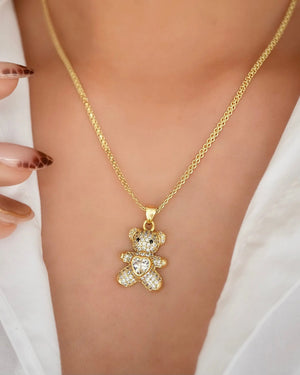 DIJE OSO AMOR CRISTAL 5664 OrolaminadoLuxus
