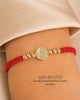 BRAZALETE TEJIDO B4MM CON DIJE SAN BENITO ROJO 1229