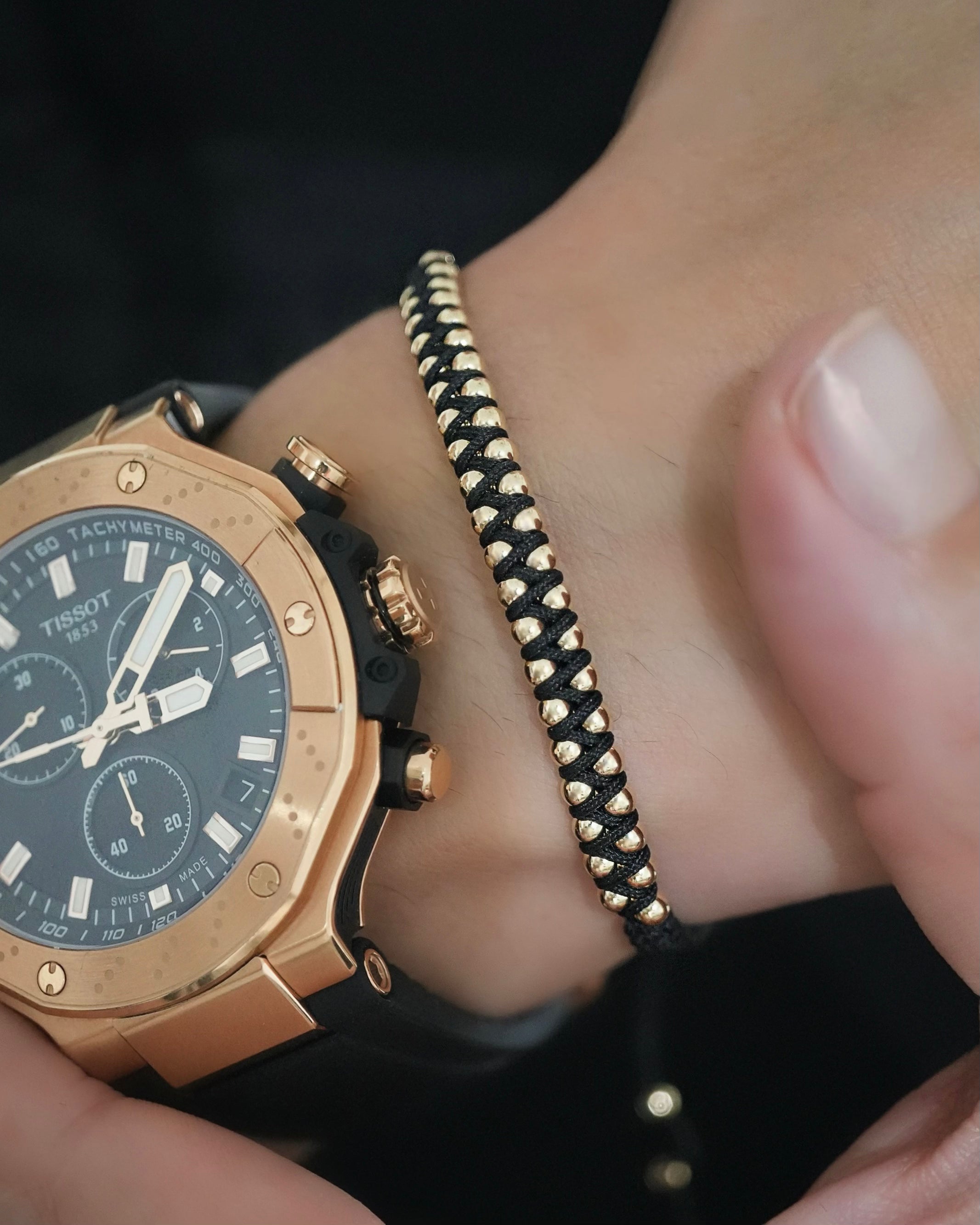 BRAZALETE ROYAL GOLD NEGRO 829