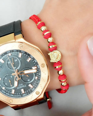 BRAZALETE HERRADURA DE CABALLO 5MM ROJO 5725 OrolaminadoLuxus