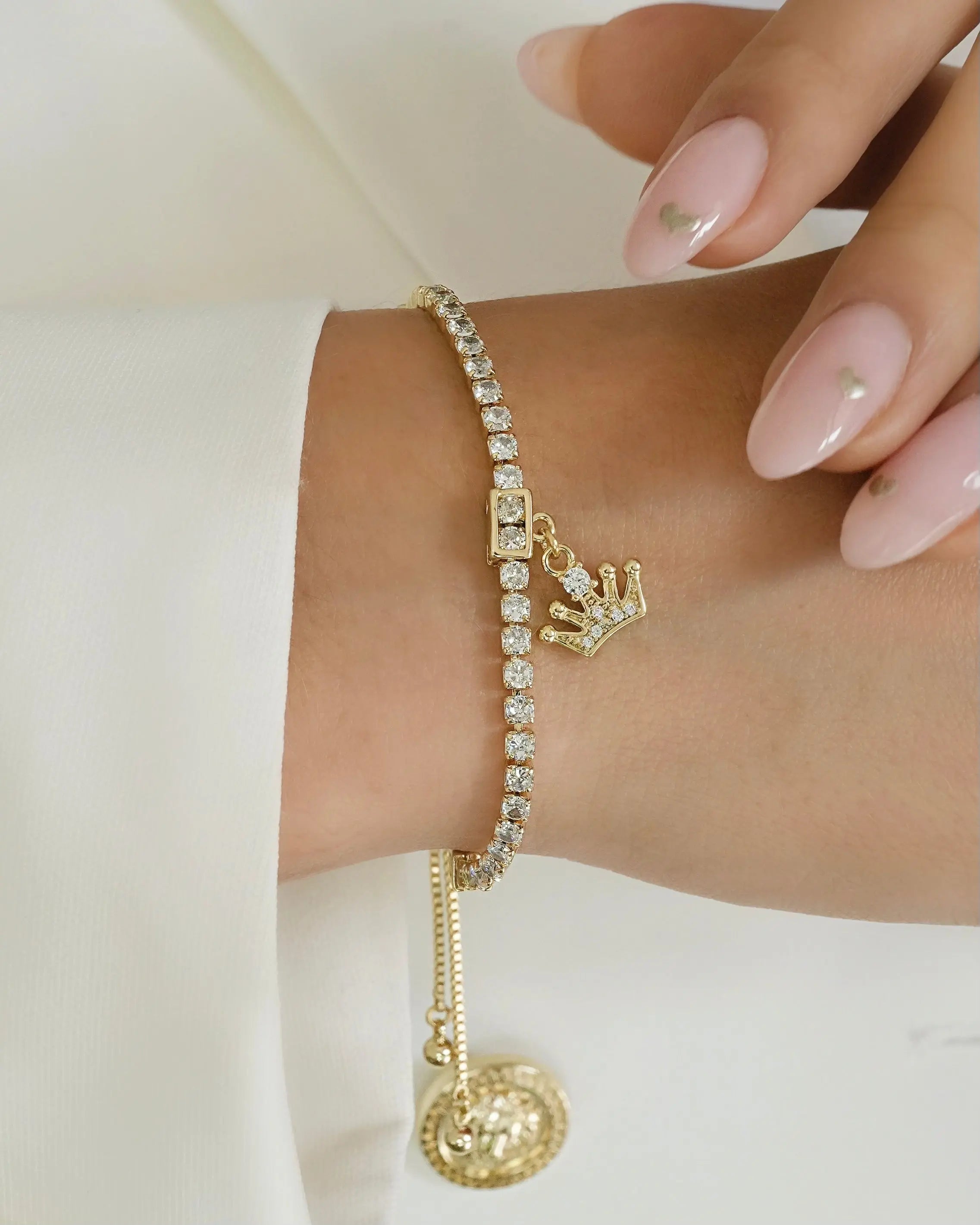 PULSERA TINA REINA GOLD CRISTAL AJUSTABLE 5160 OrolaminadoLuxus