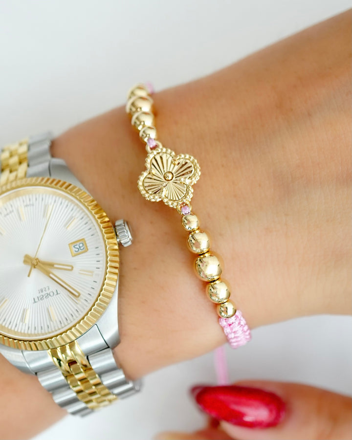 BRAZALETE FLOR TREBOL GOLD 5770 OrolaminadoLuxus