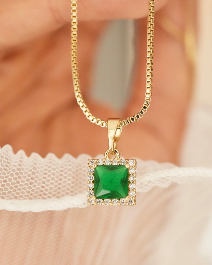 DIJE CUADRO DE LUZ VERDE  5800 OrolaminadoLuxus