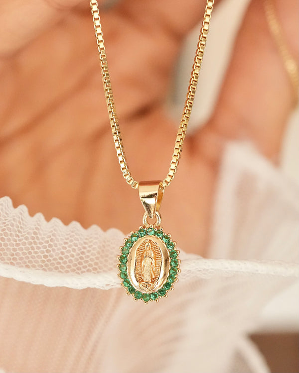 DIJE VIRGEN GUADALUPE BORDE VERDE  5795 OrolaminadoLuxus