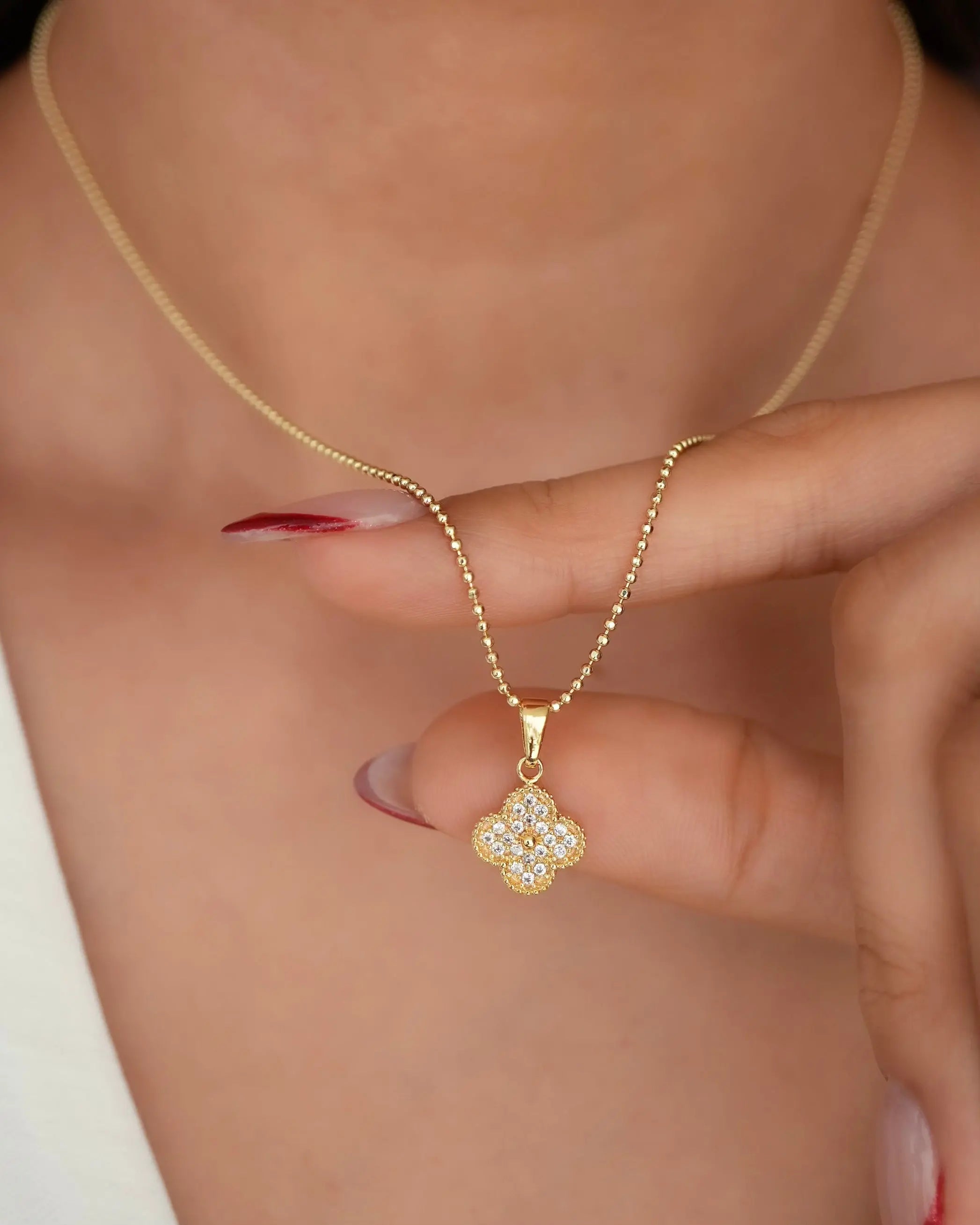 DIJE TREBOL GOLD CRISTAL OrolaminadoLuxus