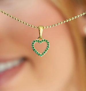 DIJE CORAZÓN SILUETA CON CRISTALES SWAROVSKI 💚 5843 OrolaminadoLuxus