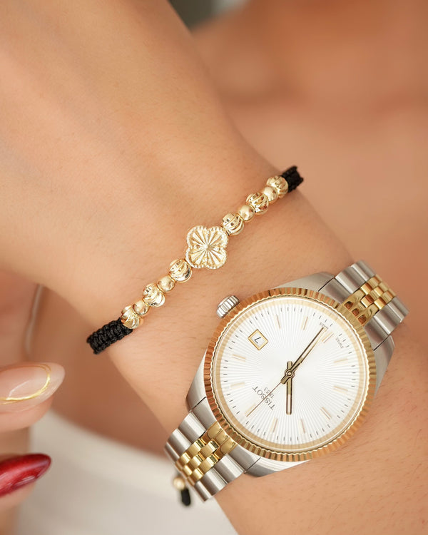 BRAZALETE TREBOL DIAMANTADO 4 MM 5828 OrolaminadoLuxus