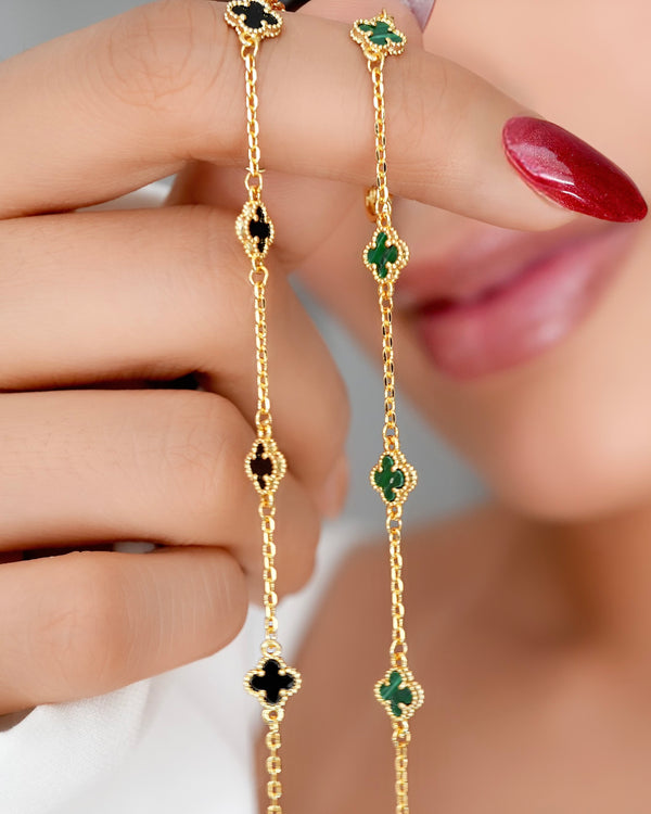 PULSERA TREBOL MINI  17CM OrolaminadoLuxus