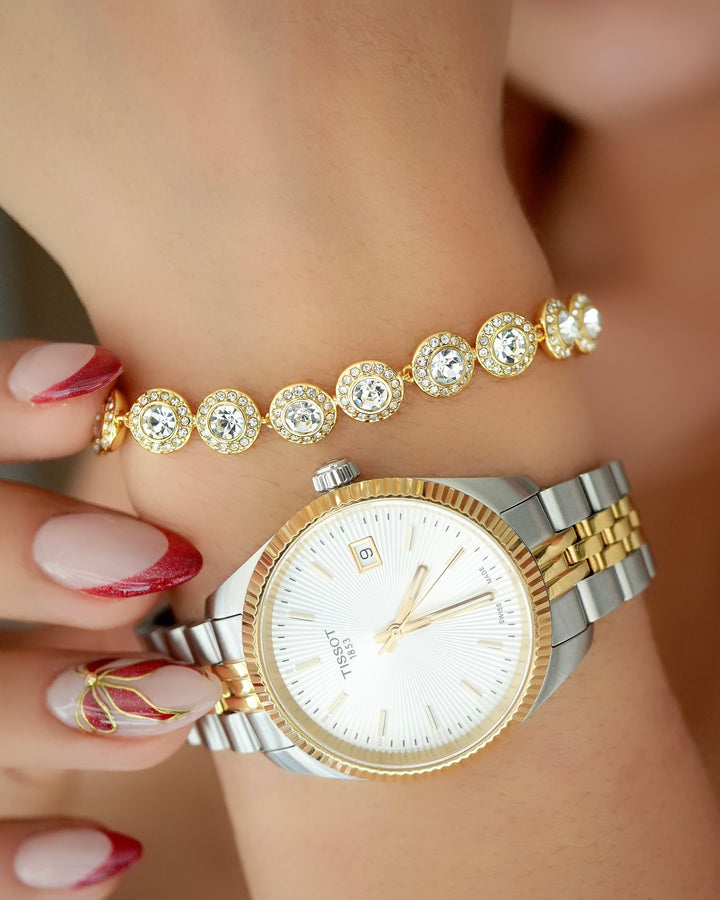 PULSERA UNA ANGELIC SWAROVSKI 6 Mm 16+2CM REF 5824 OrolaminadoLuxus