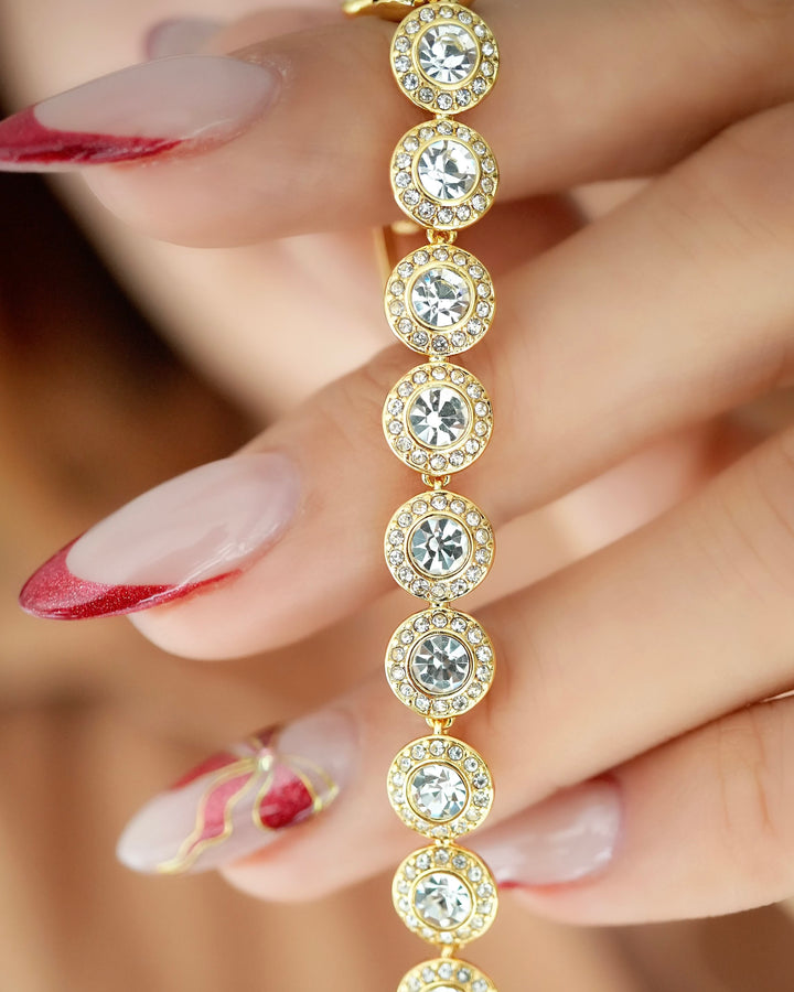 PULSERA UNA ANGELIC SWAROVSKI 6 Mm 16+2CM REF 5824 OrolaminadoLuxus