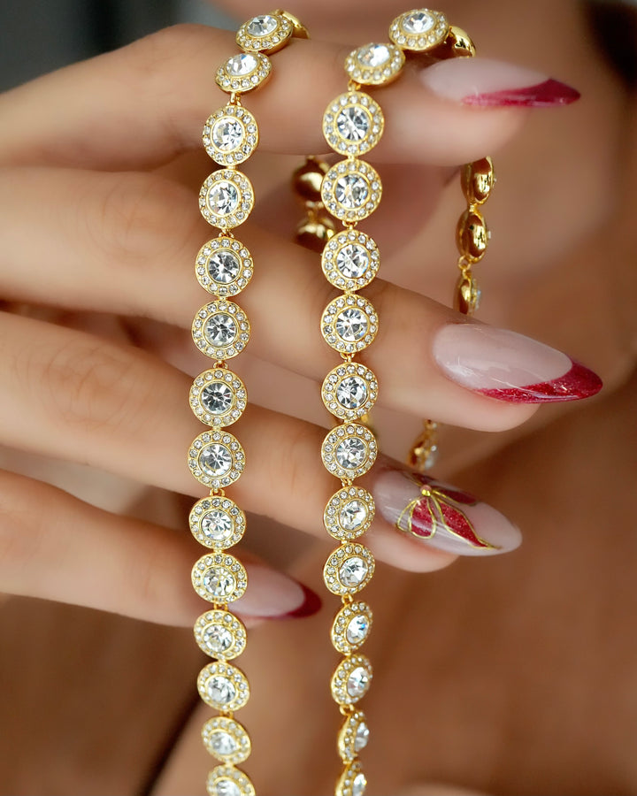 COLLAR UNA ANGELIC SWAROVSKI 6 Mm 37+2CM 5826 OrolaminadoLuxus