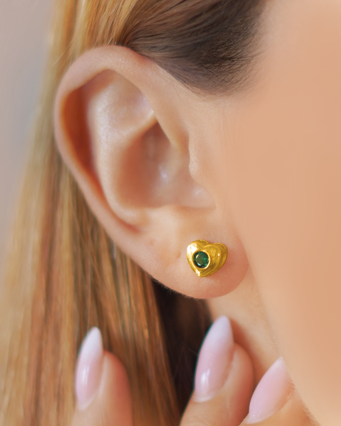 ARETE TOPO CORAZÓN PUNTO VERDE ESMERALDA 4531