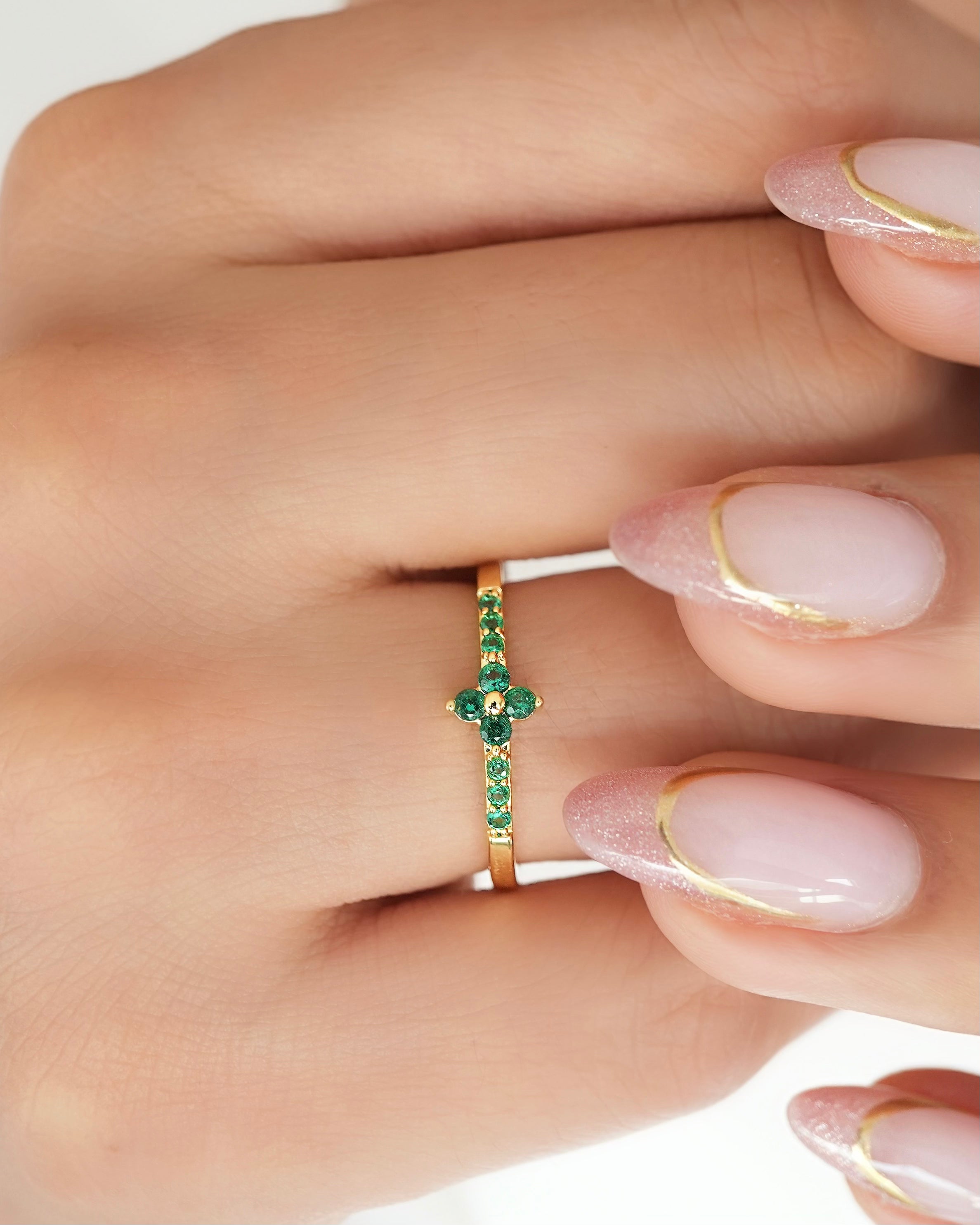 ANILLO LUZELLA VERDE ESMERALDA 5256
