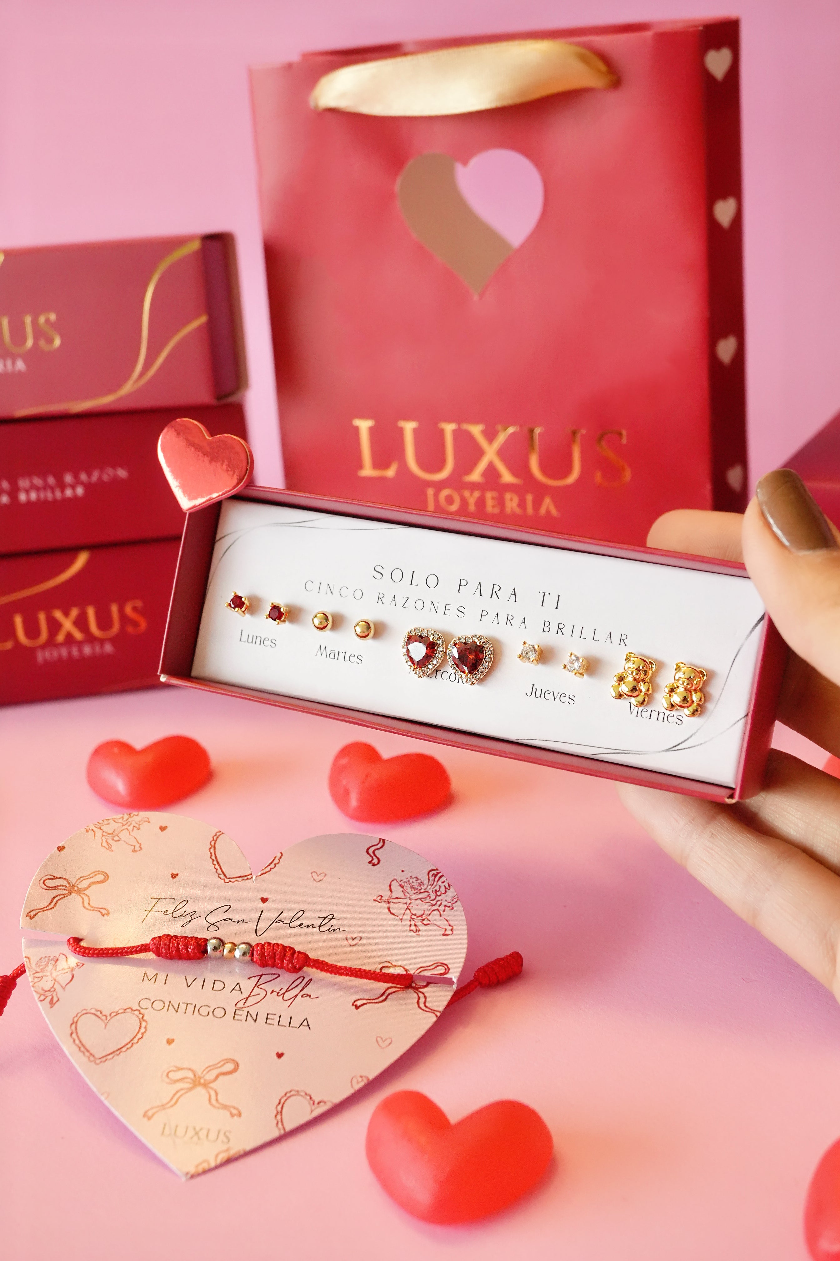 SET FELIZ SAN VALENTIN Oro laminado Luxus