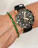 PULSERA TENIS VERDE ESMERALDA 18CM 5930 Oro laminado Luxus