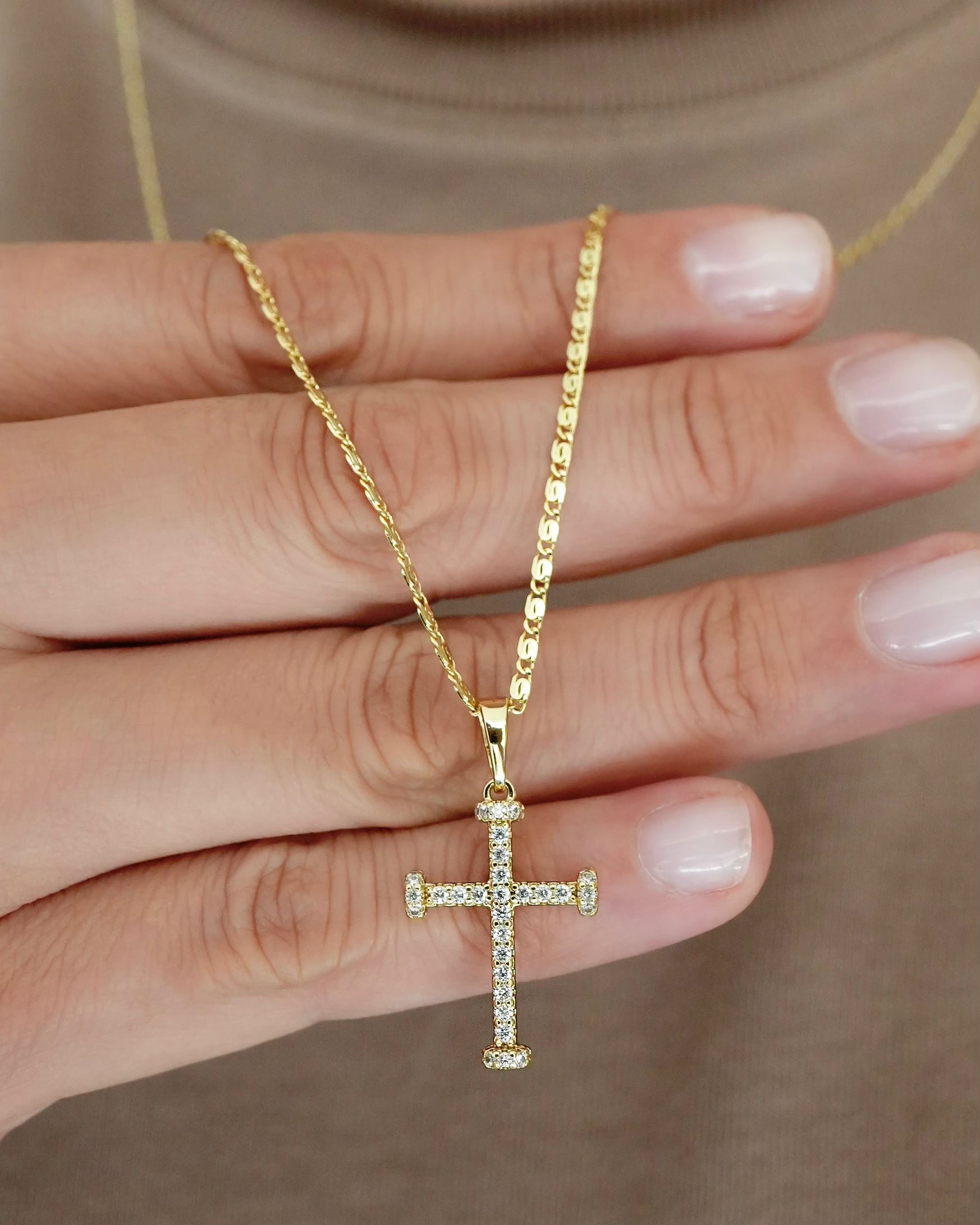 SET CRUZ SWAROVSKI Oro laminado Luxus