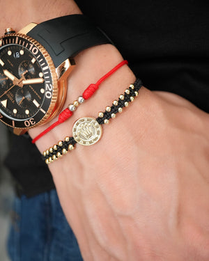 BRAZALETE DOBLE CARRIL ROLEX 3 MM NEGRO 5921 Oro laminado Luxus
