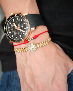 BRAZALETE DOBLE CARRIL ROLEX 3 MM BEIGE 5940 Oro laminado Luxus
