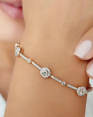 PULSERA NOBLE ROSE CRISTAL 19CM Oro laminado Luxus
