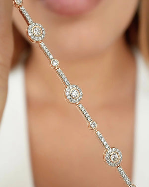 PULSERA NOBLE ROSE CRISTAL 19CM Oro laminado Luxus