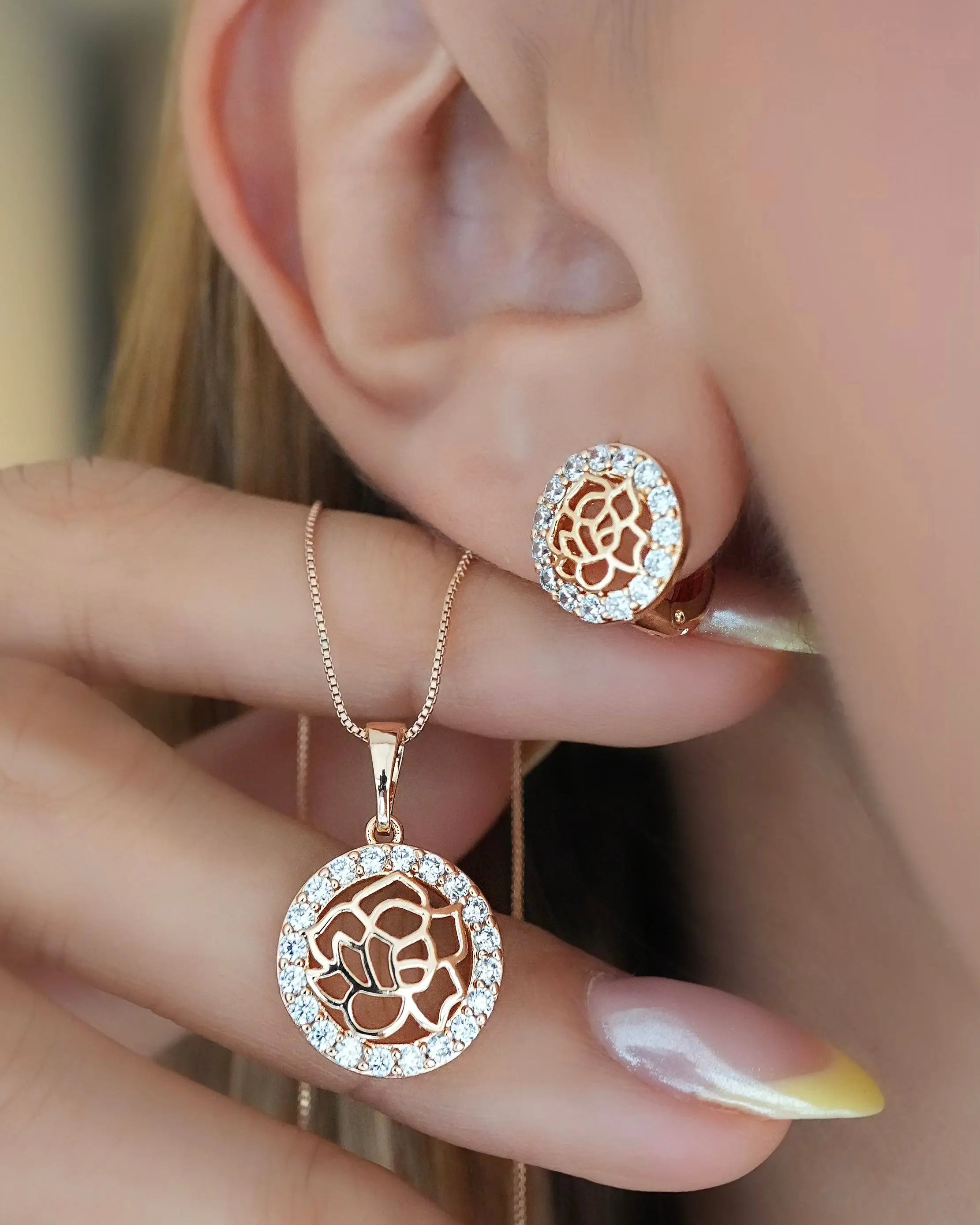 SET DULCÍE ROSE CRISTAL 5290 OrolaminadoLuxus