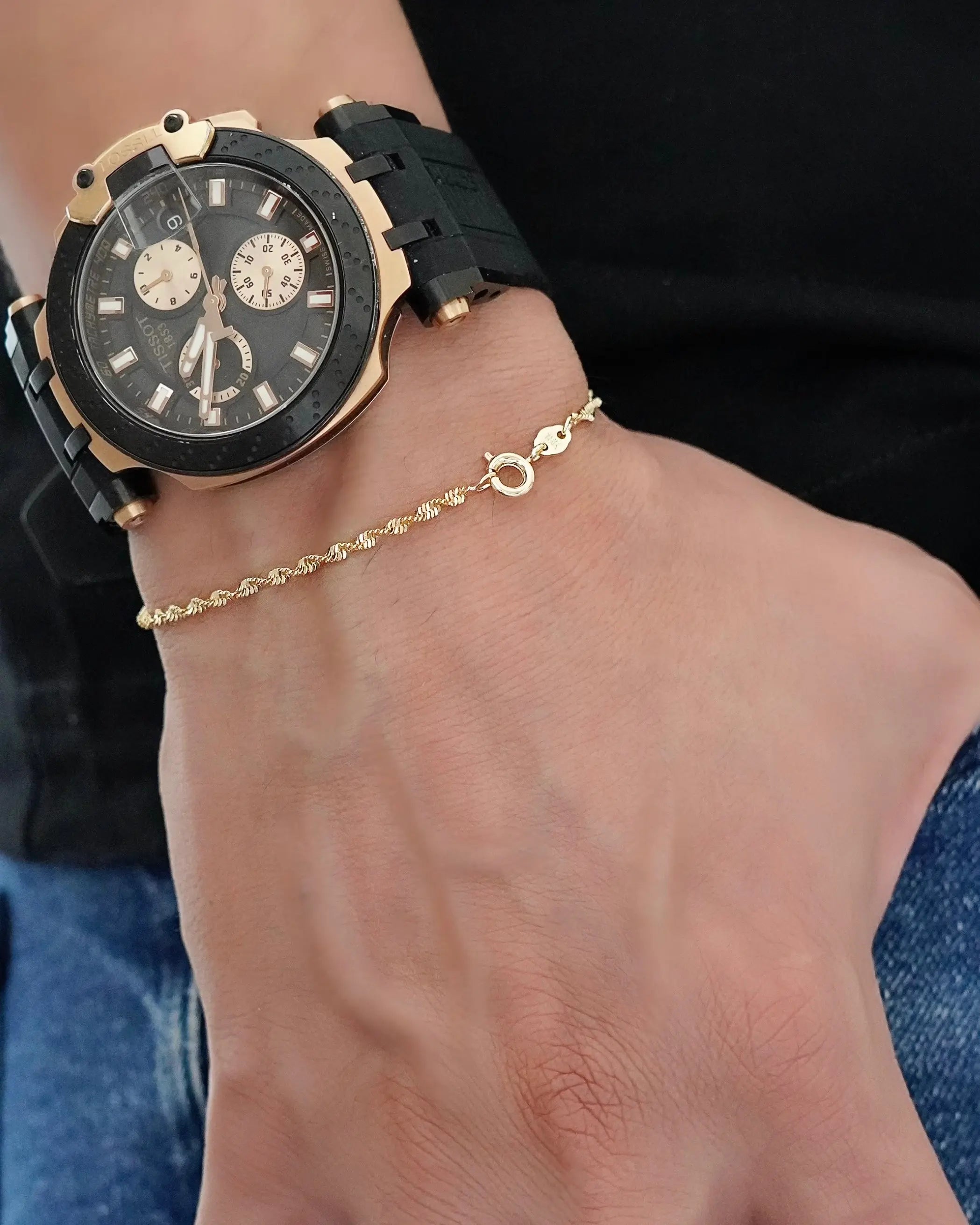 PULSERA CORDÓN SALOMÓN 18CM 4604 OrolaminadoLuxus