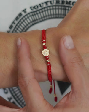 BRAZALETE TEJIDO SAN BENITO 4MM ROJO 4630 OrolaminadoLuxus