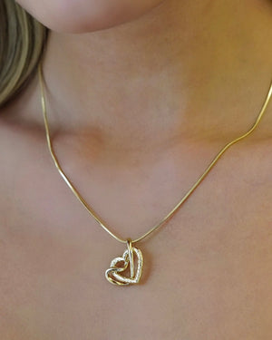 DIJE CORAZÓN DOBLE ENTRELAZADO 4635 OrolaminadoLuxus