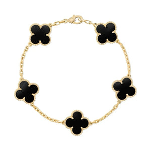 PULSERA FLOR TRÉBOL PLATA/ORO 4691 OrolaminadoLuxus