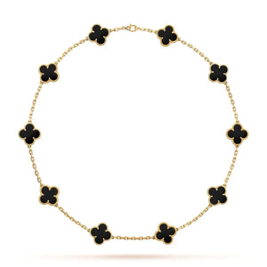 CONJUNTO FLOR TRÉBOL PLATA/ORO NEGRO 60CM 4695 OrolaminadoLuxus