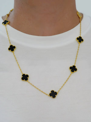 CONJUNTO FLOR TRÉBOL PLATA/ORO NEGRO 60CM 4695 OrolaminadoLuxus