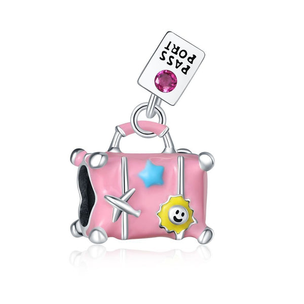 CHARMS TRAVEL SUITCASE PINK 5735 OrolaminadoLuxus