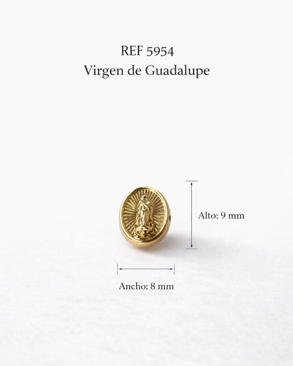 HERRAJE VIRGEN DE GUADALUPE DESTELLO 8MM 5954 Oro laminado Luxus