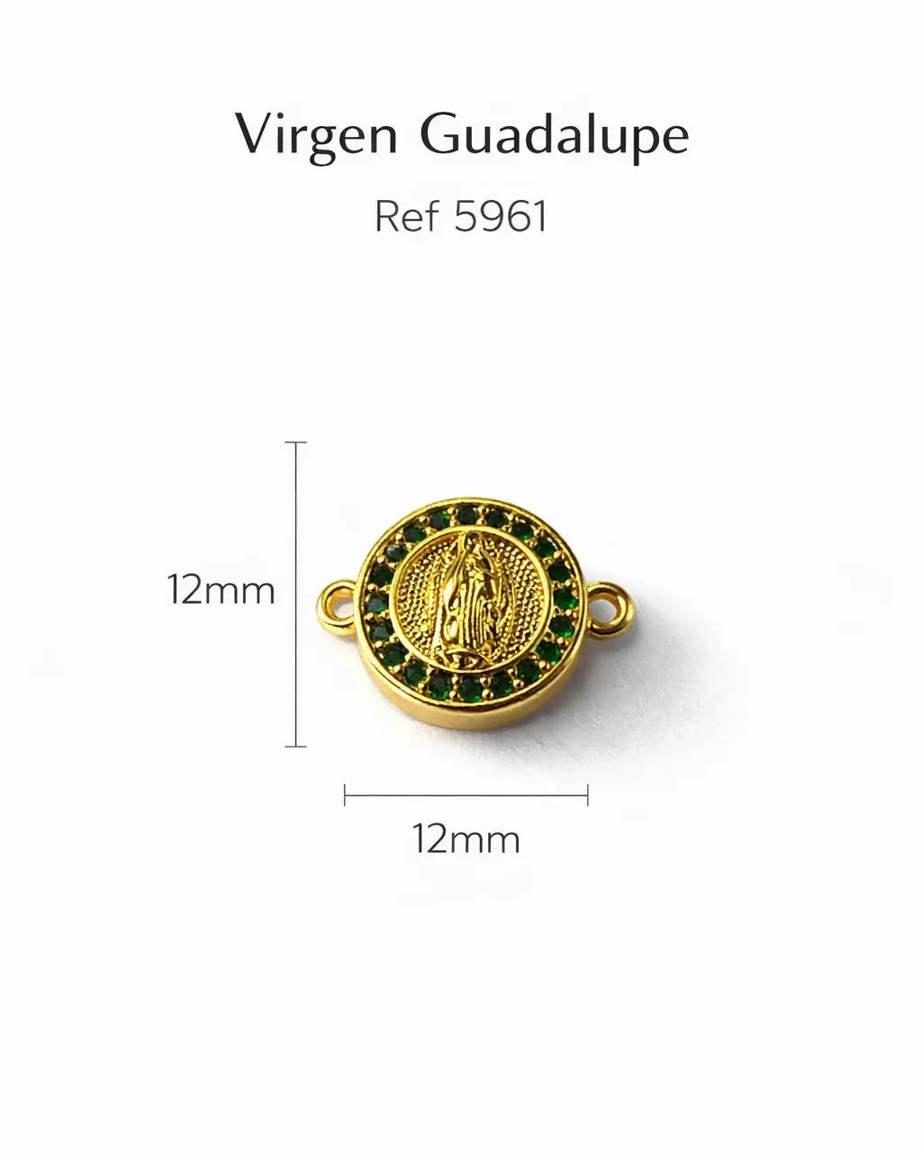 HERRAJE GUADALUPE ESMERALDA REDONDO 12MM 5961 Oro laminado Luxus