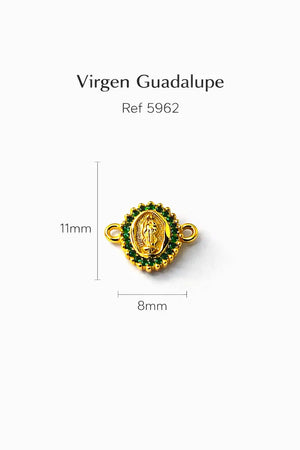 HERRAJE VIRGEN GUADALUPE DESTELLO ESMERALDA 10MM 5962 Oro laminado Luxus