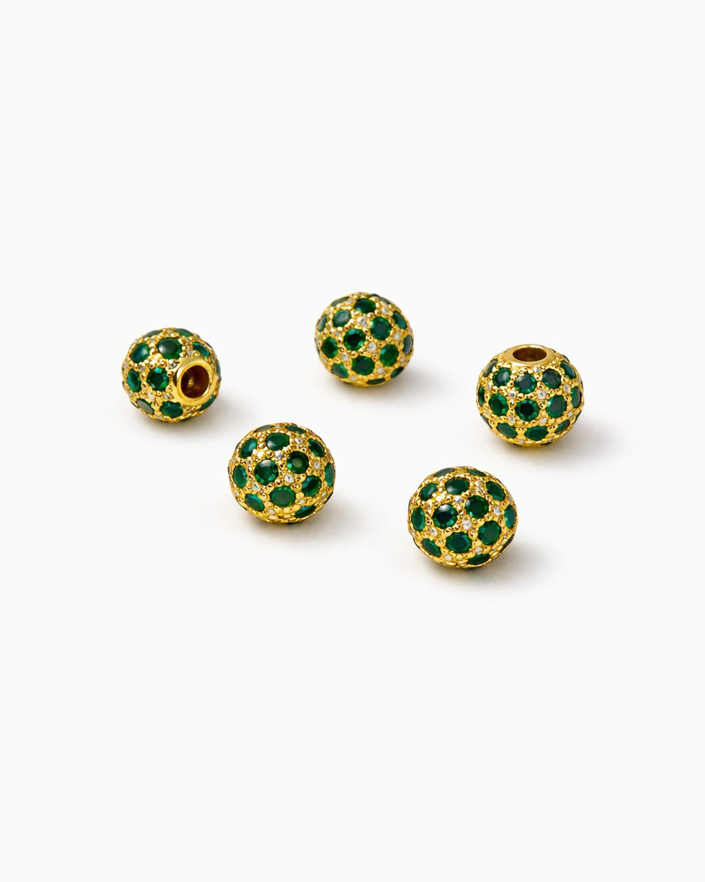 HERRAJE BOLA DE FUEGO VERDE 5MM  6101 Oro laminado Luxus