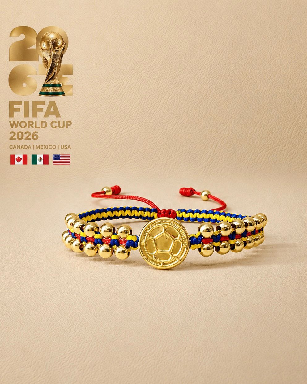 BRAZALETE SELECCION COLOMBIA 4MM  6247 Oro laminado Luxus
