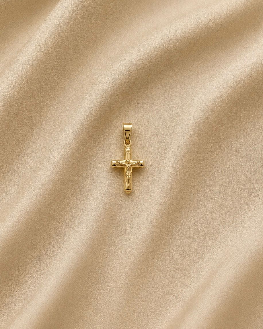 DIJE CRUZ MADERO SMALL 17MM 6255 Oro laminado Luxus