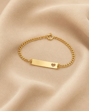 PULSERA 1X1 PLACA CORAZON 14CM  6336 Oro laminado Luxus