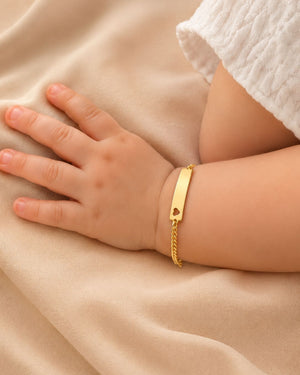 PULSERA 1X1 PLACA CORAZON 14CM  6336 Oro laminado Luxus