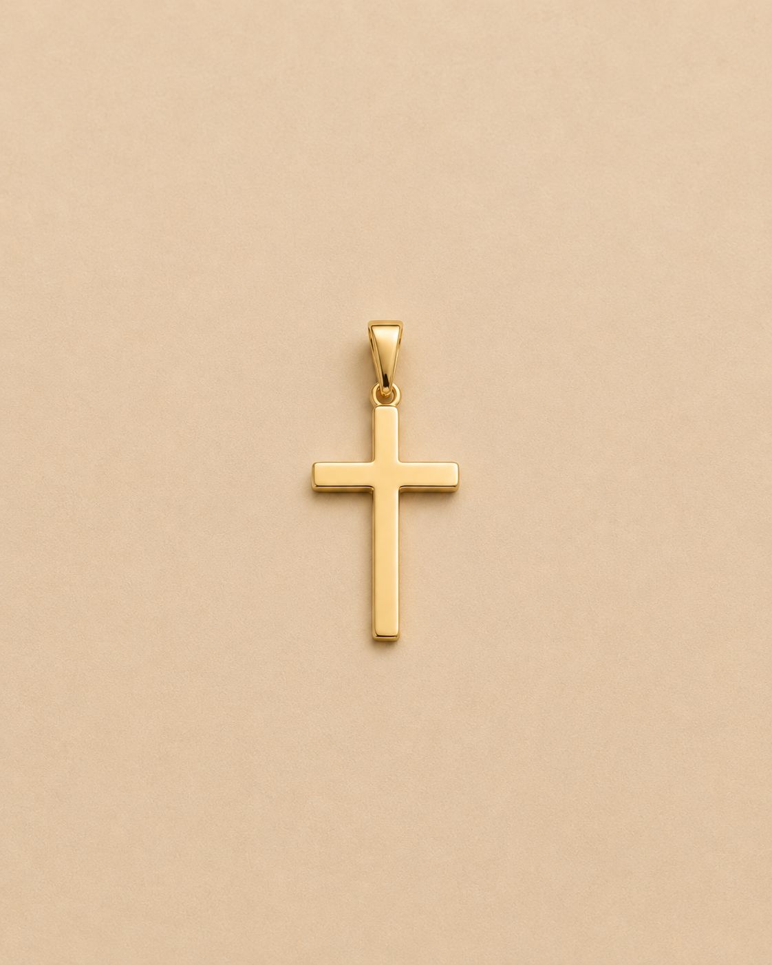 DIJE CRUZ LISA PLANA 14X24MM  6337 Oro laminado Luxus